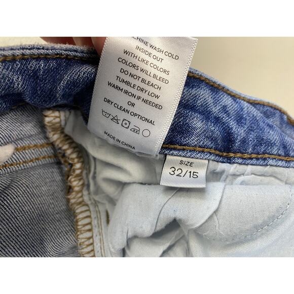 Lovervet Vervet Jeans Womens 32/15 Blue Mid Rise Ankle Bootcute Fray Hem LV1212 - Picture 13 of 14